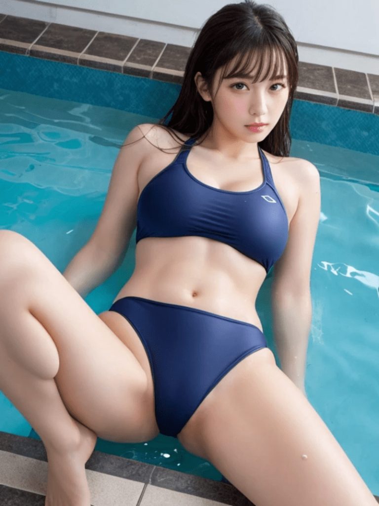 スポーティー水着の巨乳美女⑦