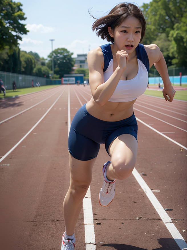 陸上部女子の鍛え上げられた肉体23